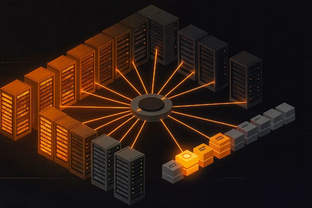 A GPU rack orchestrated by an agent
